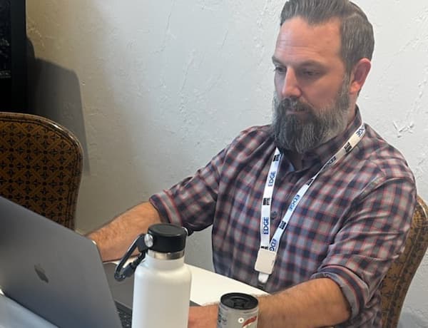 James Cantwell building the first RIA Ascent prototype at a conference
